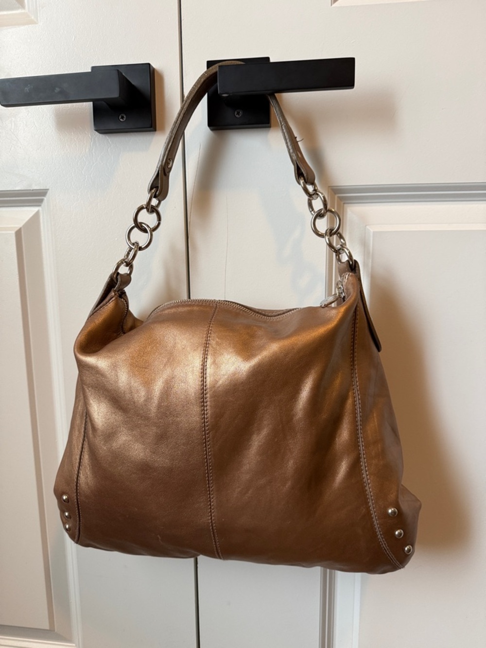 FURLA Classic Copper Leather Shoulder Bag